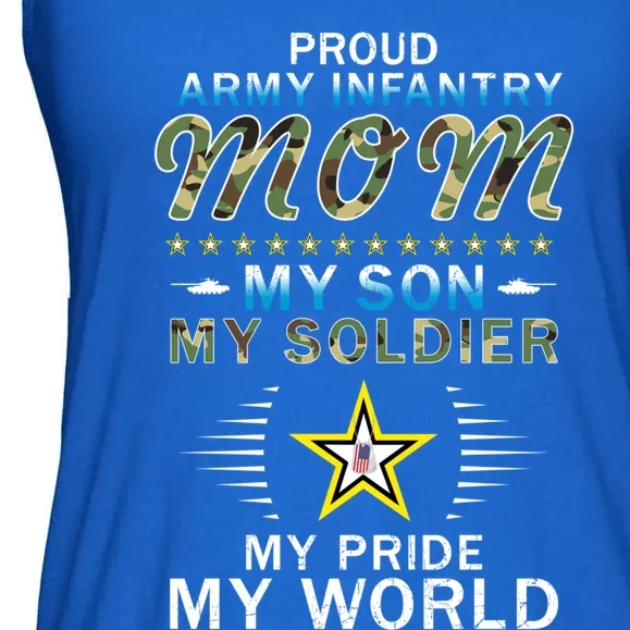 My Son Is A Soldier Hero Proud Army Infantry Mom Gift Ladies Essential Flowy Tank