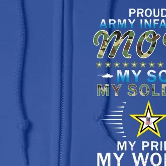 My Son Is A Soldier Hero Proud Army Infantry Mom Gift Full Zip Hoodie