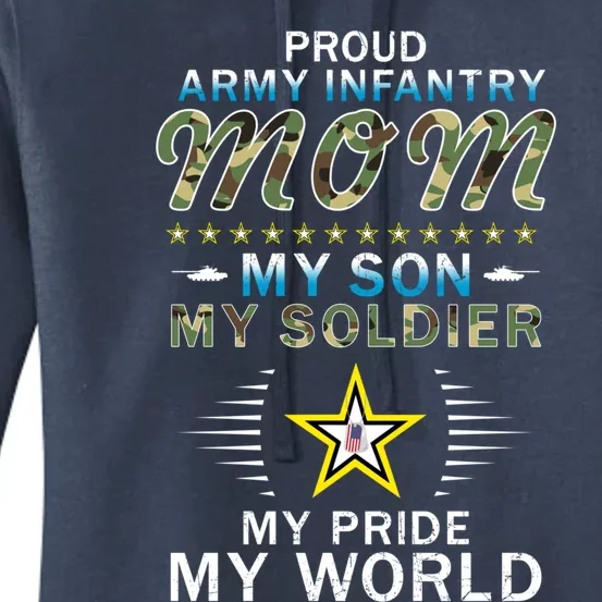 My Son Is A Soldier Hero Proud Army Infantry Mom Gift Women's Pullover Hoodie