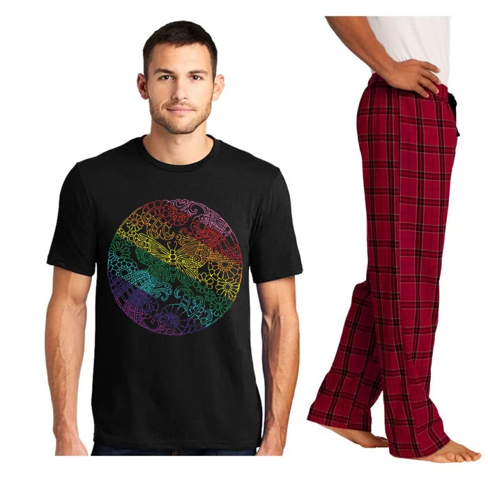 Mandala Symbol In Rainbow Colors Pajama Set