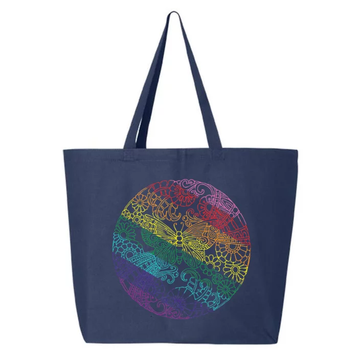 Mandala Symbol In Rainbow Colors 25L Jumbo Tote