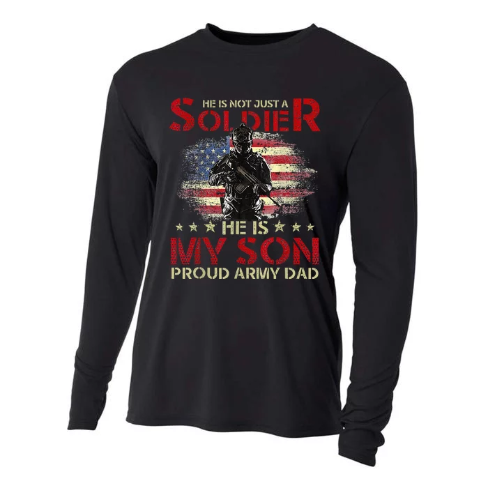 My Son Is A Soldier Proud Army Dad Military Cooling Performance Long Sleeve Crew