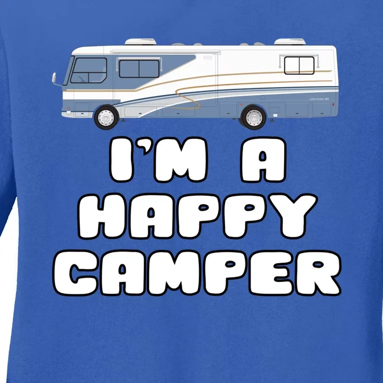 Motorhome S I'm A Happy Camper Great Gift Ladies Long Sleeve Shirt