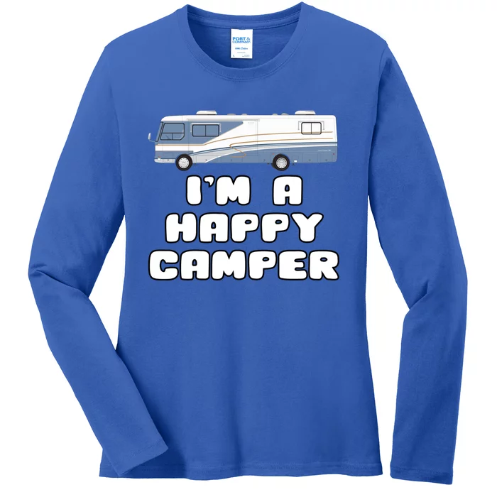 Motorhome S I'm A Happy Camper Great Gift Ladies Long Sleeve Shirt