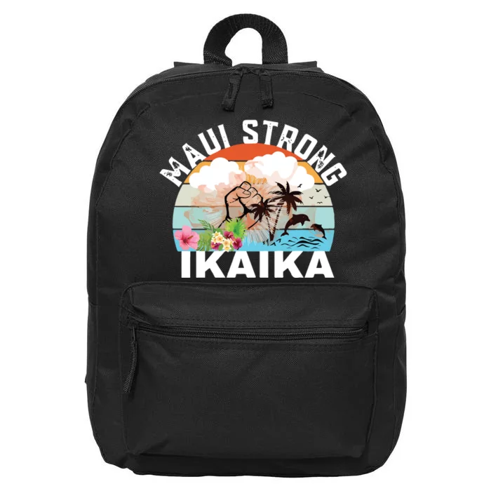 Maui Strong Ikaika Lahaina Banyan Tree Maui Hawaii Shoreline 16 in Basic Backpack