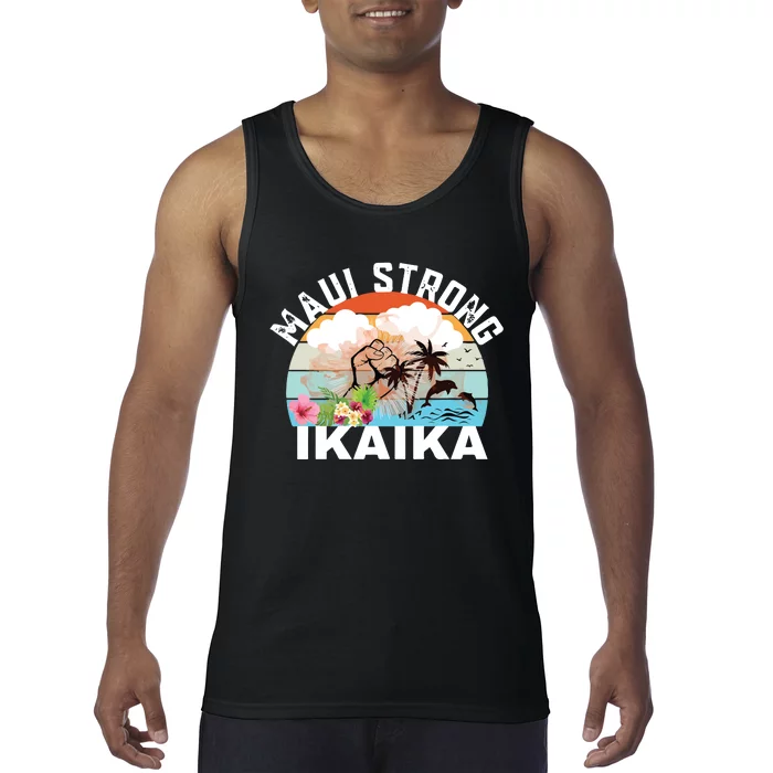 Maui Strong Ikaika Lahaina Banyan Tree Maui Hawaii Shoreline Tank Top