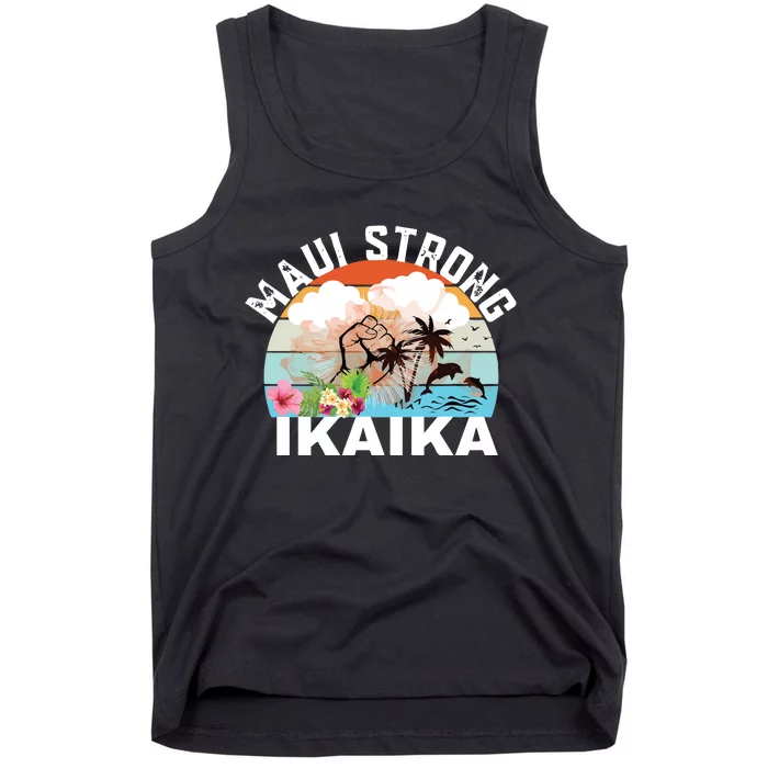 Maui Strong Ikaika Lahaina Banyan Tree Maui Hawaii Shoreline Tank Top