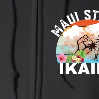 Maui Strong Ikaika Lahaina Banyan Tree Maui Hawaii Shoreline Full Zip Hoodie