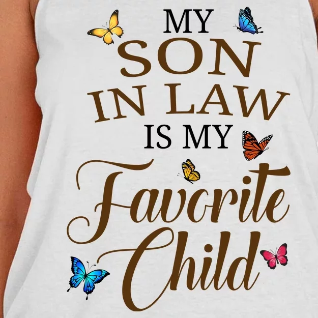 My Son In Law Is My Favorite Child Cute Gift Women's Knotted Racerback Tank