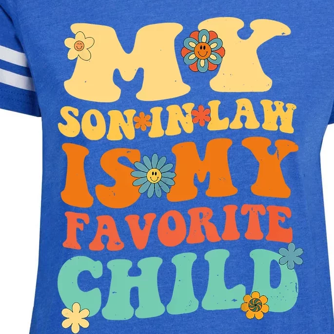 My Son In Law Is My Favorite Child Funny SonInLaw Dad Mom Enza Ladies Jersey Football T-Shirt