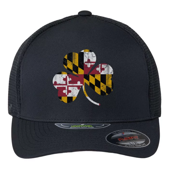 Maryland Shamrock Irish Flag Cute Gift St Patricks Day Flexfit Unipanel Trucker Cap