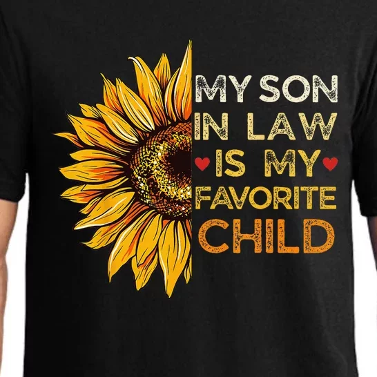 My Son In Law Is My Favorite Child Retro Groovy Sunflower Pajama Set