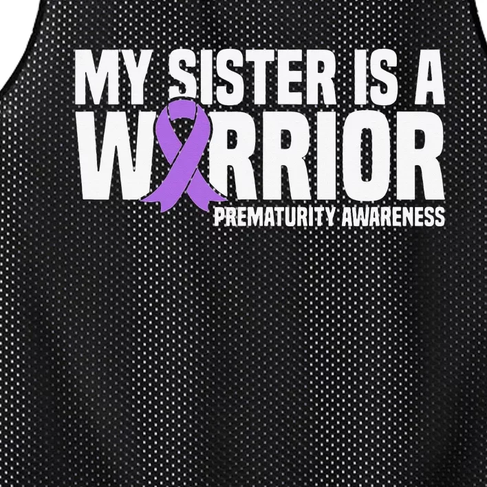 My Sister is a Warrior NICU Prematurity Awareness Mesh Reversible Basketball Jersey Tank