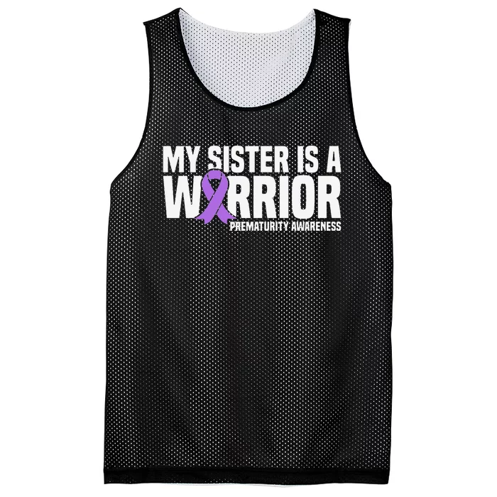 My Sister is a Warrior NICU Prematurity Awareness Mesh Reversible Basketball Jersey Tank