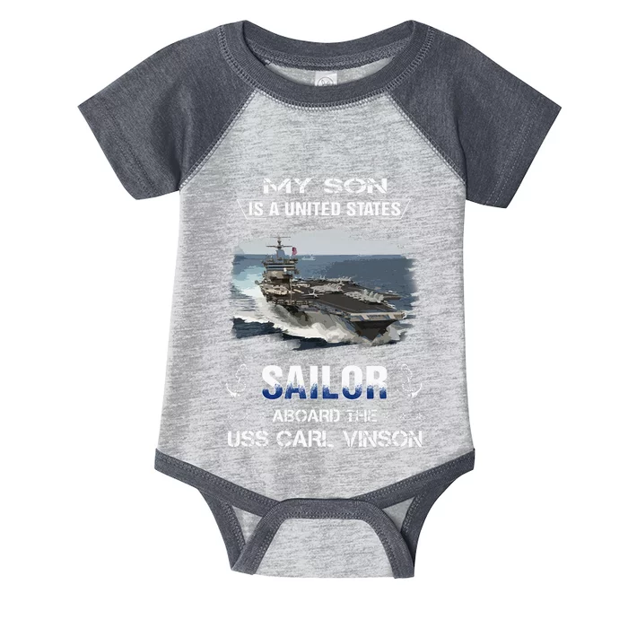 My Son Is A Sailor Aboard The Uss Carl Vinson Cvn 70 Infant Baby Jersey Bodysuit