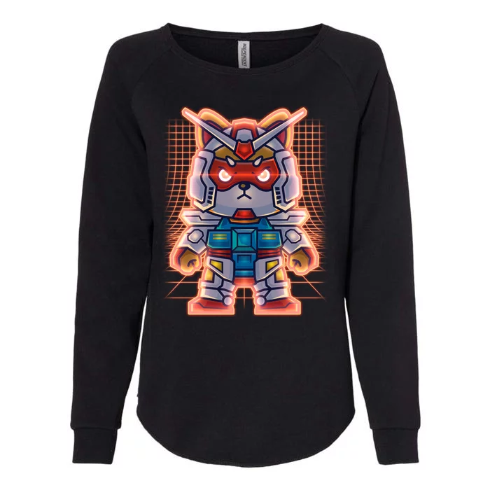 Mecha Shibi Inu Dog Robot Fighter Anime Womens California Wash Sweatshirt