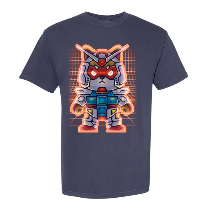 Mecha Shibi Inu Dog Robot Fighter Anime Garment-Dyed Heavyweight T-Shirt