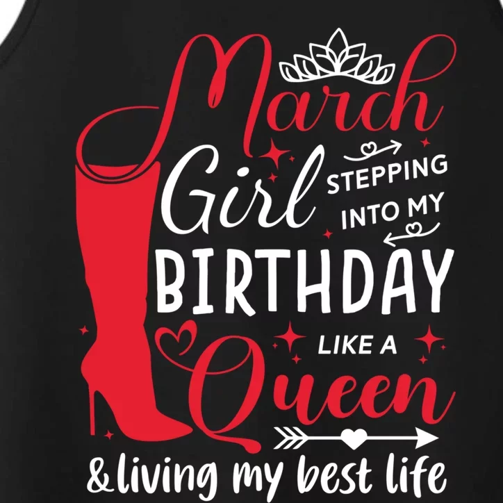 March Stepping Into My Birthday High Heel Pisces Queen Meaningful Gift Performance Tank