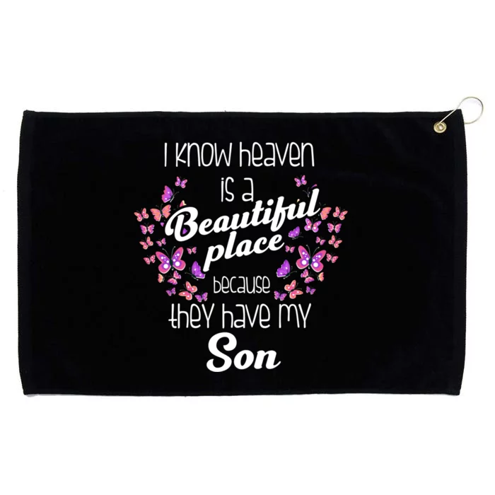 My Son Is My Guardian Angel In Heaven Grief To Son Grommeted Golf Towel