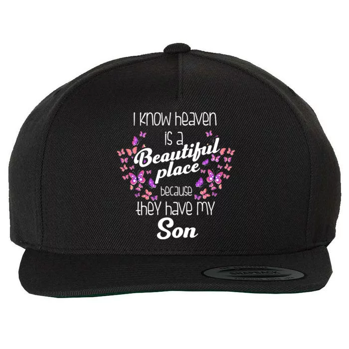 My Son Is My Guardian Angel In Heaven Grief To Son Wool Snapback Cap