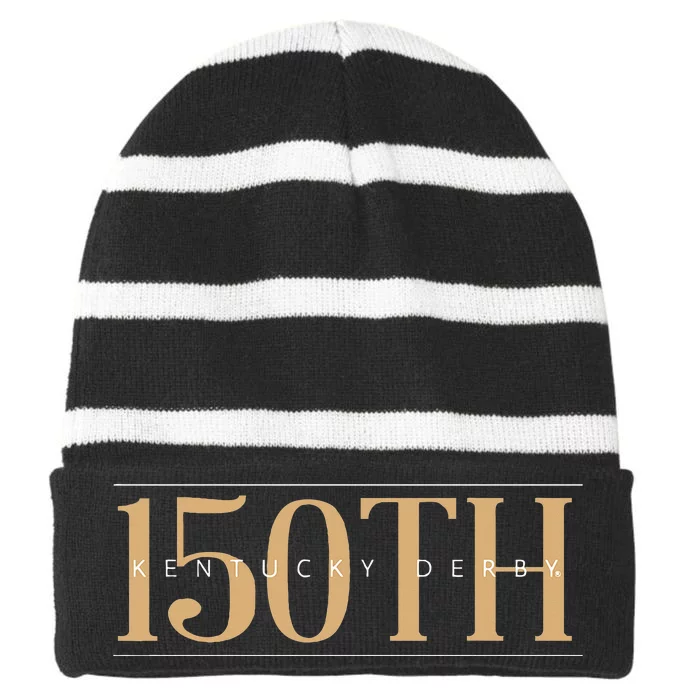 My Sister Is Down Right Down Syndrome Awareness Striped Beanie with Solid Band