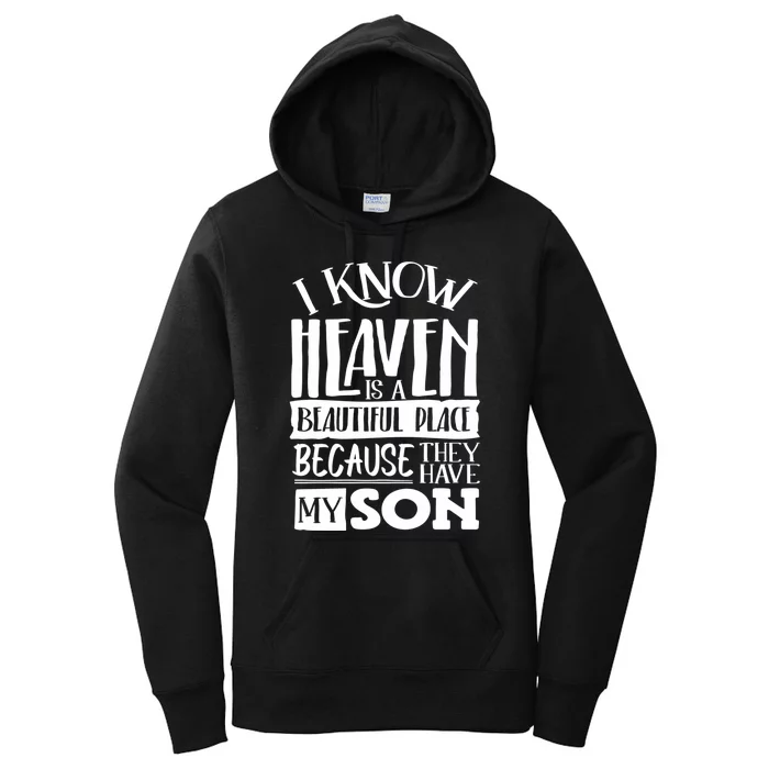 My Son Is My Guardian Angel In Heaven Grief To Son Women's Pullover Hoodie