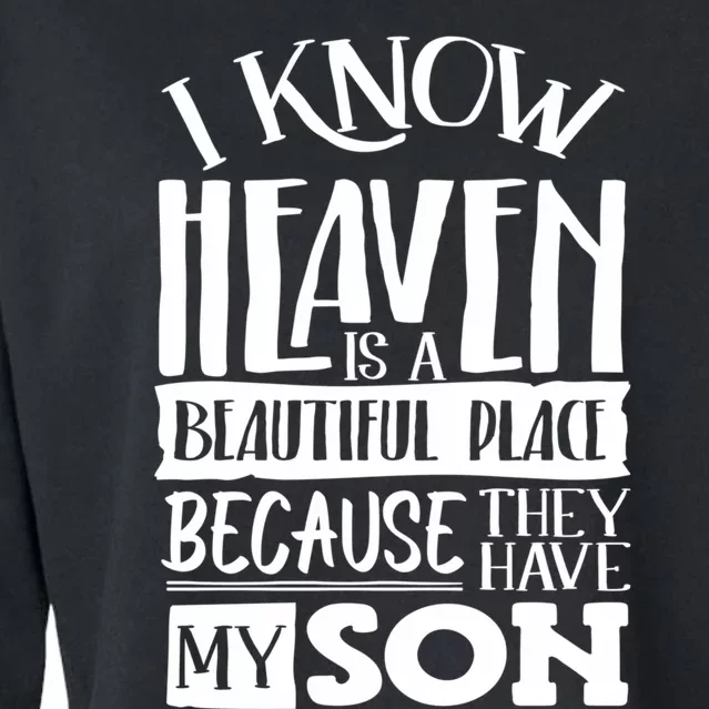 My Son Is My Guardian Angel In Heaven Grief To Son Cropped Pullover Crew