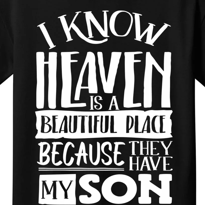 My Son Is My Guardian Angel In Heaven Grief To Son Kids T-Shirt