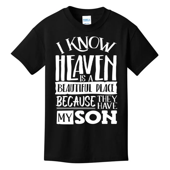 My Son Is My Guardian Angel In Heaven Grief To Son Kids T-Shirt