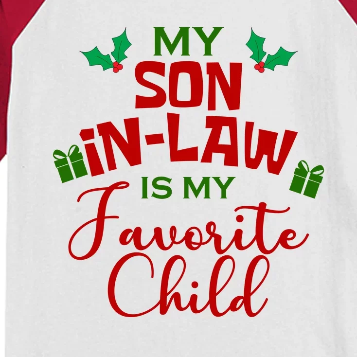 My Son In Law Is My Favorite Child Christmas Kids Colorblock Raglan Jersey