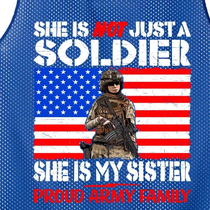 My Sister Is A Soldier Proud Army Family Funny Gift Military Sibling Cute Gift Mesh Reversible Basketball Jersey Tank