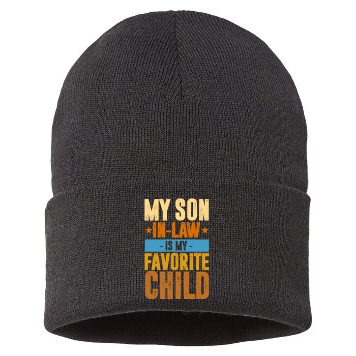 My Son In Law Is My Favorite Child Funny Mothers Day Sustainable Knit Beanie