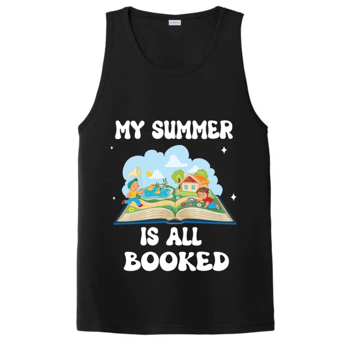 My Summer Is All Booked Book Reading Funny Bookworm Gift Performance Tank