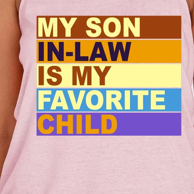 My Son In Law Is My Favorite Child Funny Family Matching Women's Knotted Racerback Tank