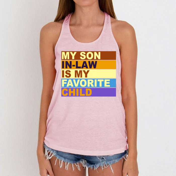 My Son In Law Is My Favorite Child Funny Family Matching Women's Knotted Racerback Tank