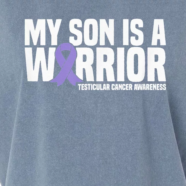 My Son Is A Warrior Testicular Cancer Awareness Garment-Dyed Women's Muscle Tee