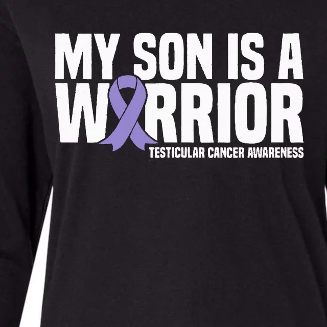 My Son Is A Warrior Testicular Cancer Awareness Womens Cotton Relaxed Long Sleeve T-Shirt