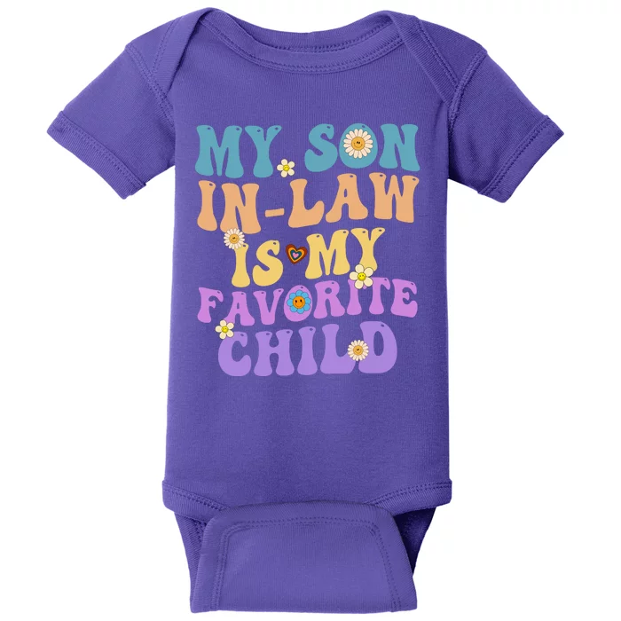 My Son In Law Is My Favorite Child Funny Family Humor Groovy Baby Bodysuit