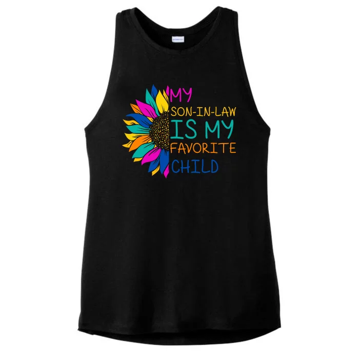 My Son In Law Is My Favorite Child Sunflower Cute Gift Ladies Tri-Blend Wicking Tank