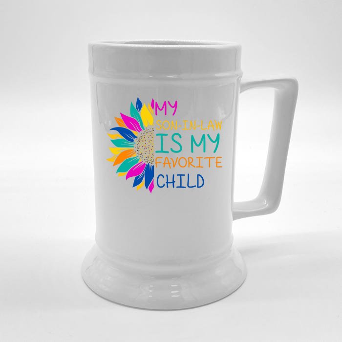 My Son In Law Is My Favorite Child Sunflower Cute Gift Front & Back Beer Stein