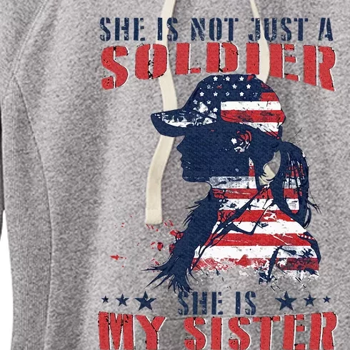 My Sister Is A Soldier Military 4th Of July Women's Fleece Hoodie