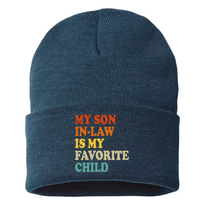 My Son In Law Is My Favorite Funny Family Sustainable Knit Beanie