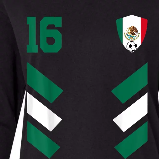 Mexico Soccer Jersey Mexican Football Shirt Flag Womens Cotton Relaxed Long Sleeve T-Shirt