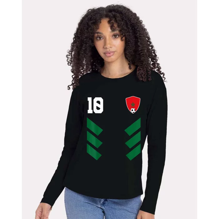 Morocco Soccer Jersey Moroccan Football Shirt Flag Womens Cotton Relaxed Long Sleeve T-Shirt