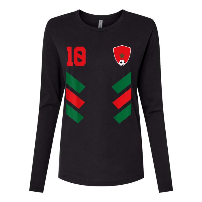 Morocco Soccer Jersey Moroccan Football Shirt Flag Womens Cotton Relaxed Long Sleeve T-Shirt