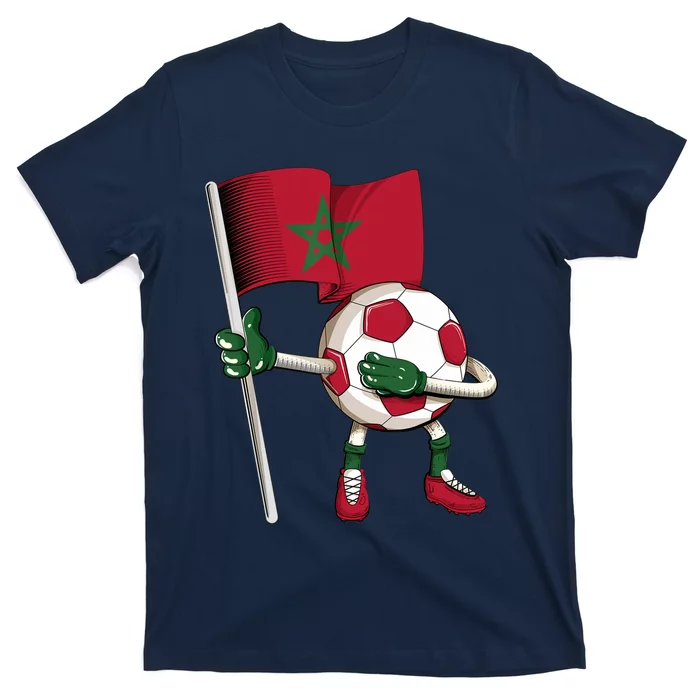 Morocco Soccer Jersey Moroccan Flag Football Dab Funny T-Shirt