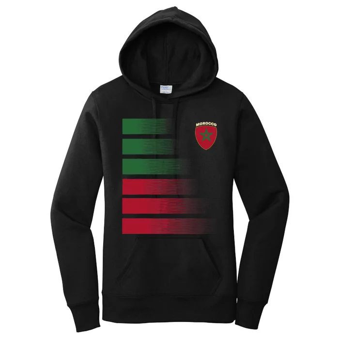 Moroccan Soccer Jersey Morocco Football Morocco Flag Women's Pullover Hoodie