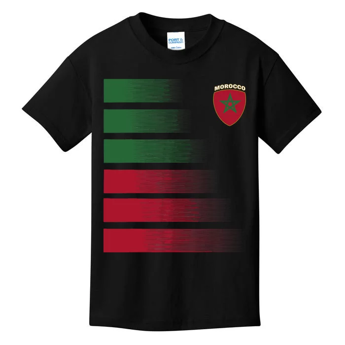 Moroccan Soccer Jersey Morocco Football Morocco Flag Kids T-Shirt