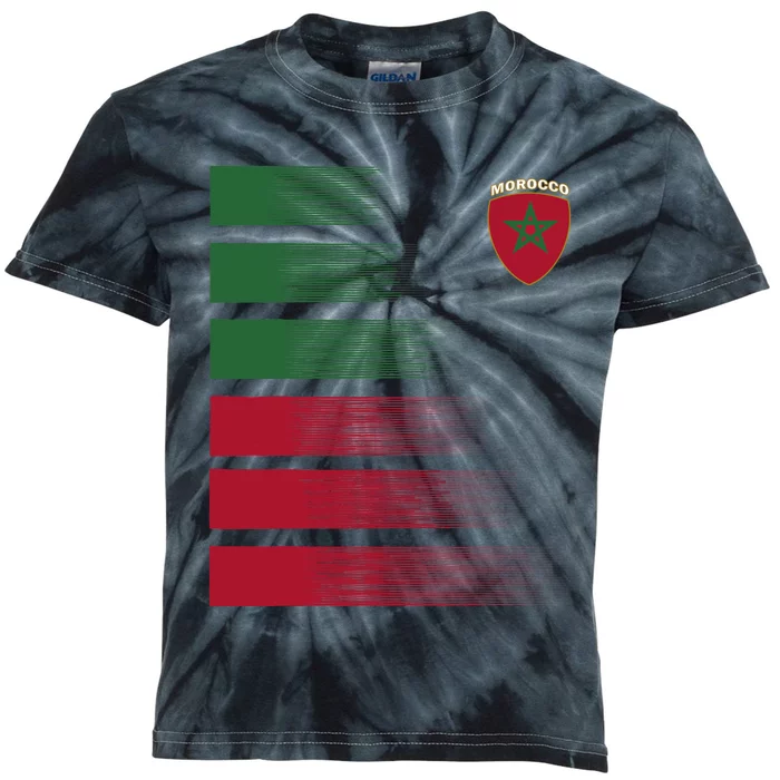 Moroccan Soccer Jersey Morocco Football Morocco Flag Kids Tie-Dye T-Shirt