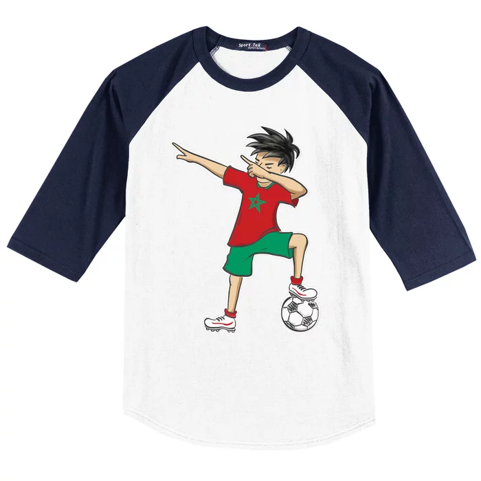 Morocco Soccer Jersey Dabbing Boy National Flag Baseball Sleeve Shirt